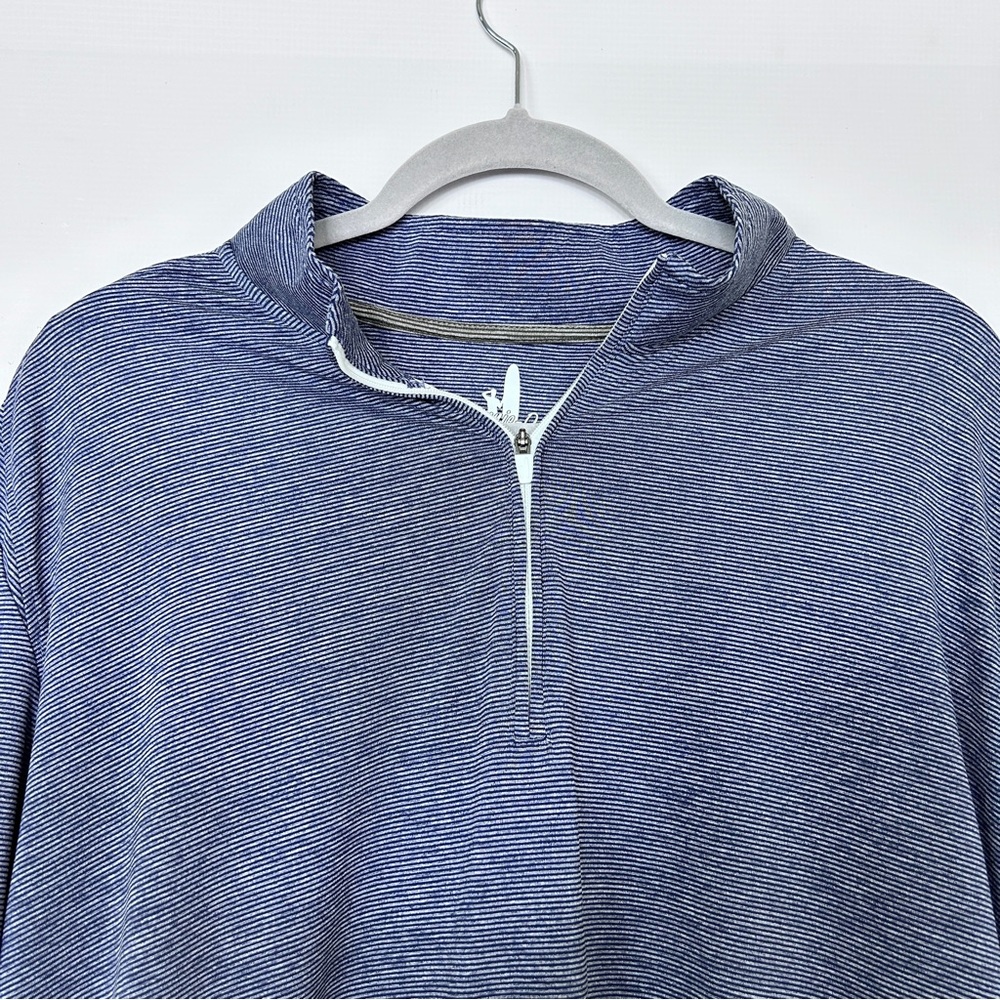Johnnie-O Vaughn Striped 1/4 Zip Performance Pull Over Size XXL - Picture 3 of 9